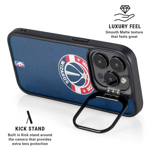 NBA Washington Wizards Blue Distressed iPhone 15 Pro Kickstand Case